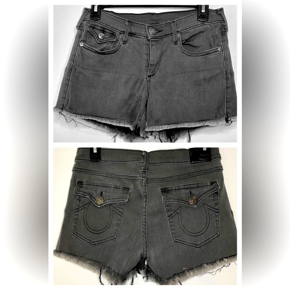 True Religion Women's Keira Low Rise Cut Off Shorts (SIZE 27)